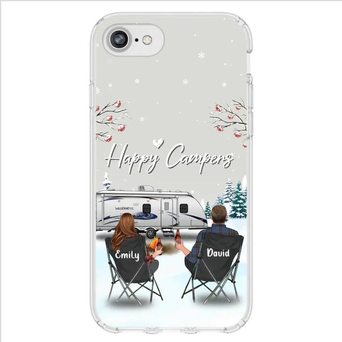 Custom Personalized Camping Phone Case - Gift Idea For Camping Lover/ Couple/ Family/ Friends - Happy Campers - Case For iPhone/Samsung