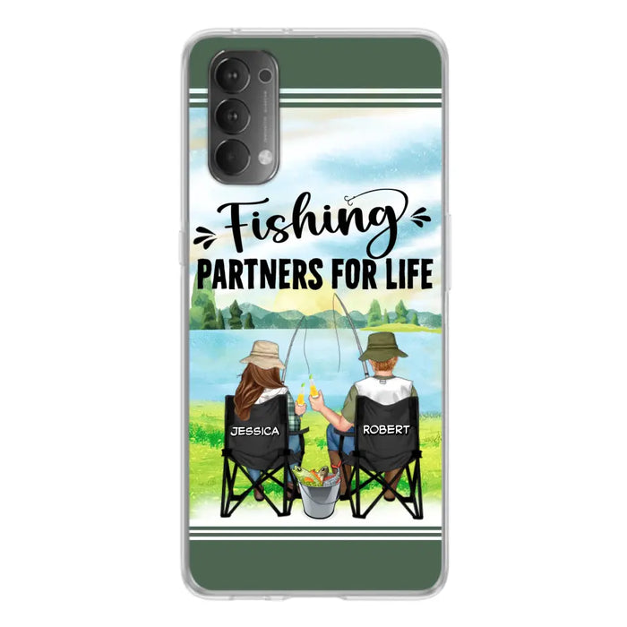 Custom Personalized Fishing Couple Phone Case - Gift Idea for Couple - Fishing Partners For Life - Case For Oppo/Xiaomi/Huawei