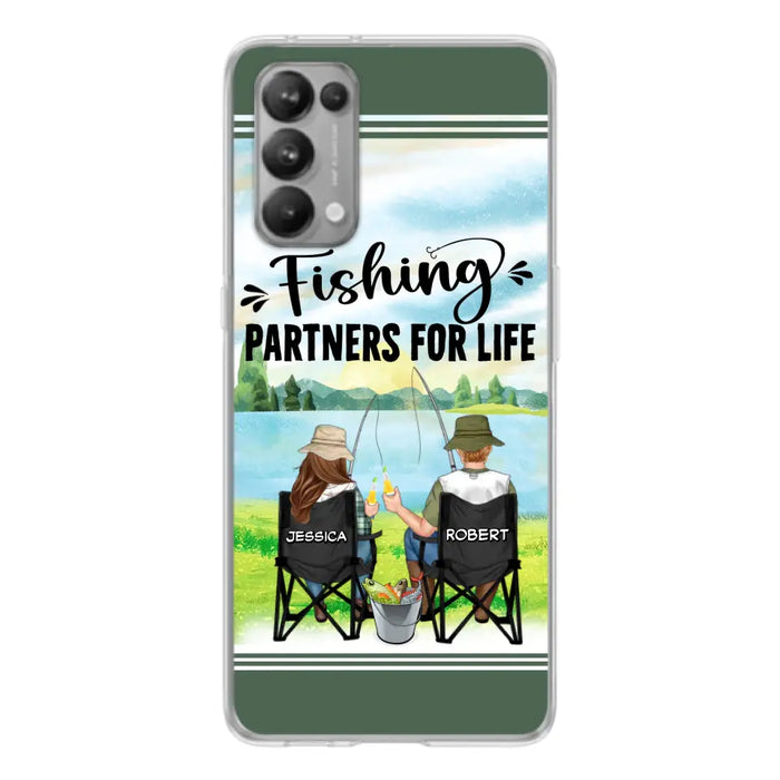 Custom Personalized Fishing Couple Phone Case - Gift Idea for Couple - Fishing Partners For Life - Case For Oppo/Xiaomi/Huawei