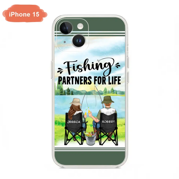 Custom Personalized Fishing Couple Phone Case - Gift Idea for Couple - Fishing Partners For Life - Case For iPhone/Samsung