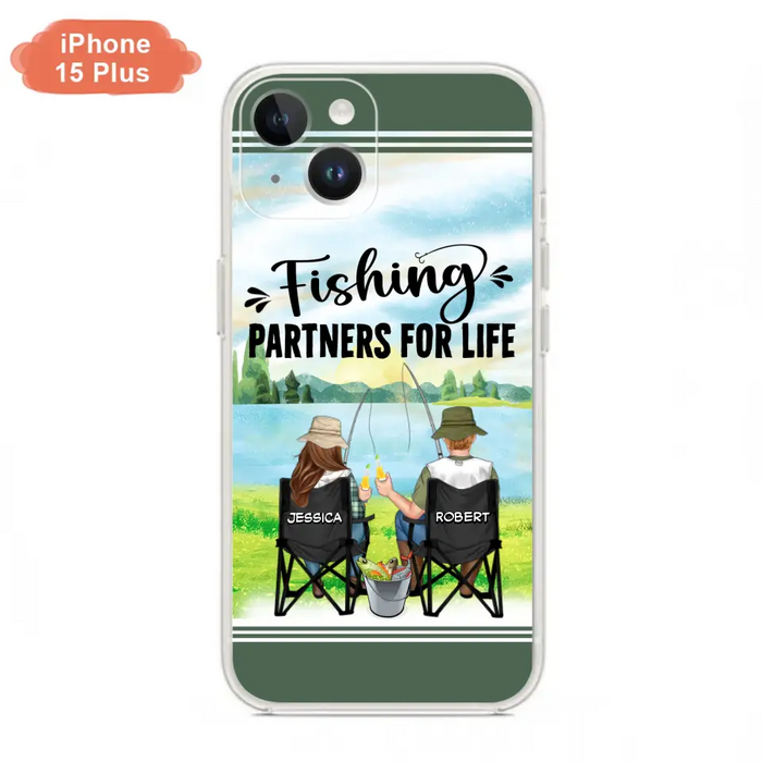 Custom Personalized Fishing Couple Phone Case - Gift Idea for Couple - Fishing Partners For Life - Case For iPhone/Samsung