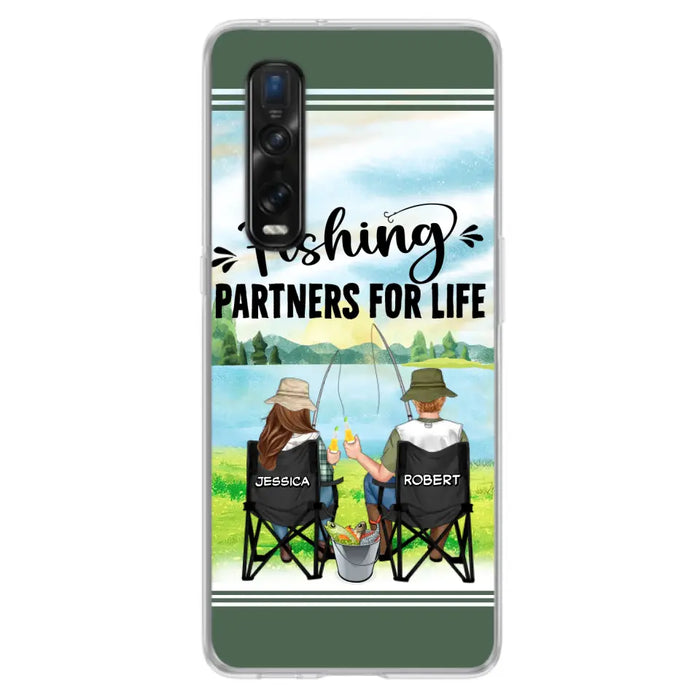 Custom Personalized Fishing Couple Phone Case - Gift Idea for Couple - Fishing Partners For Life - Case For Oppo/Xiaomi/Huawei