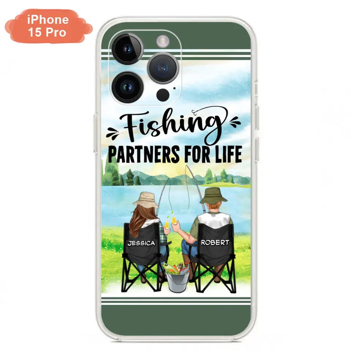 Custom Personalized Fishing Couple Phone Case - Gift Idea for Couple - Fishing Partners For Life - Case For iPhone/Samsung