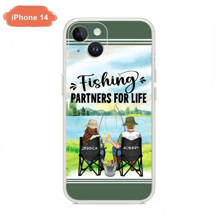 Custom Personalized Fishing Couple Phone Case - Gift Idea for Couple - Fishing Partners For Life - Case For iPhone/Samsung