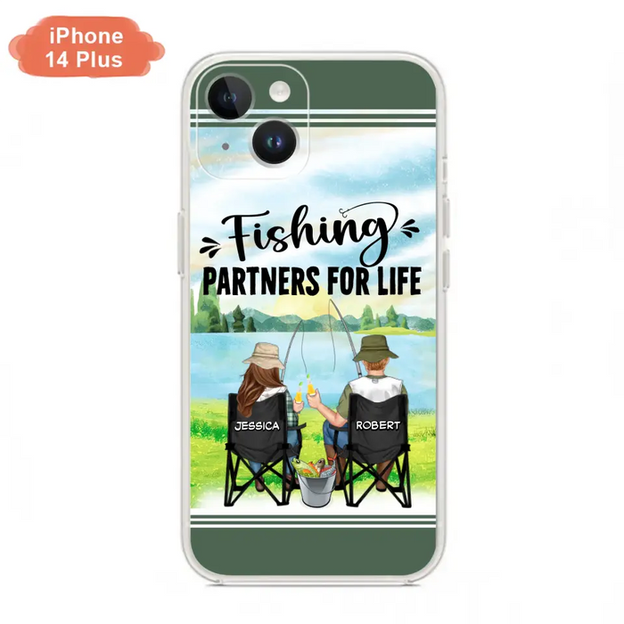 Custom Personalized Fishing Couple Phone Case - Gift Idea for Couple - Fishing Partners For Life - Case For iPhone/Samsung