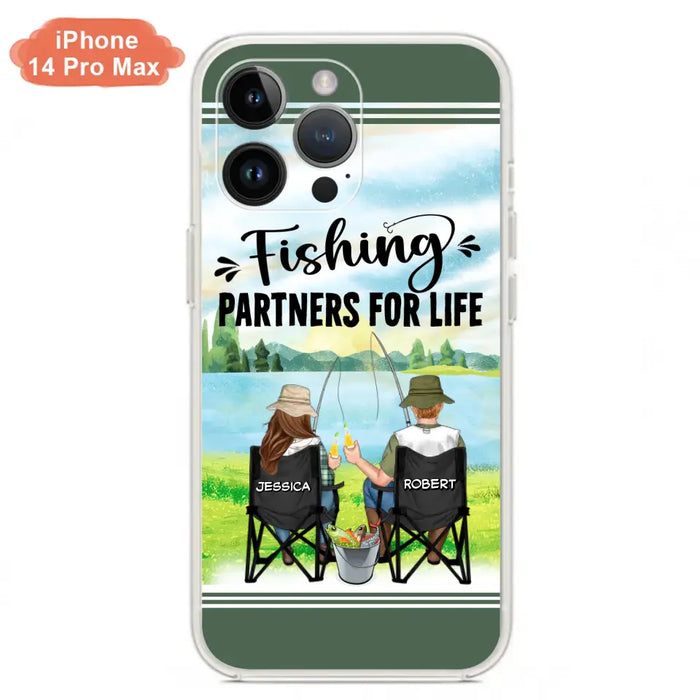 Custom Personalized Fishing Couple Phone Case - Gift Idea for Couple - Fishing Partners For Life - Case For iPhone/Samsung