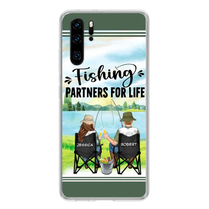 Custom Personalized Fishing Couple Phone Case - Gift Idea for Couple - Fishing Partners For Life - Case For Oppo/Xiaomi/Huawei