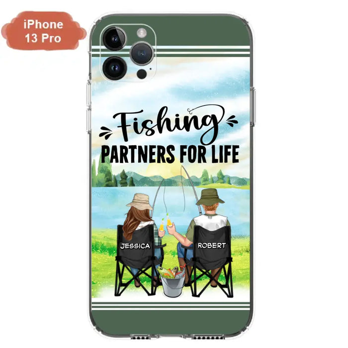 Custom Personalized Fishing Couple Phone Case - Gift Idea for Couple - Fishing Partners For Life - Case For iPhone/Samsung