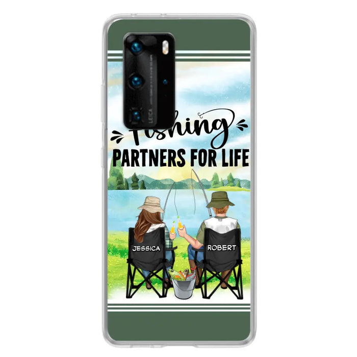 Custom Personalized Fishing Couple Phone Case - Gift Idea for Couple - Fishing Partners For Life - Case For Oppo/Xiaomi/Huawei