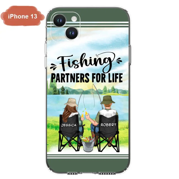 Custom Personalized Fishing Couple Phone Case - Gift Idea for Couple - Fishing Partners For Life - Case For iPhone/Samsung