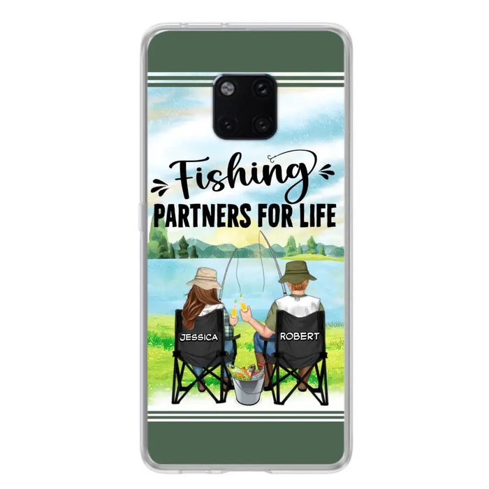 Custom Personalized Fishing Couple Phone Case - Gift Idea for Couple - Fishing Partners For Life - Case For Oppo/Xiaomi/Huawei