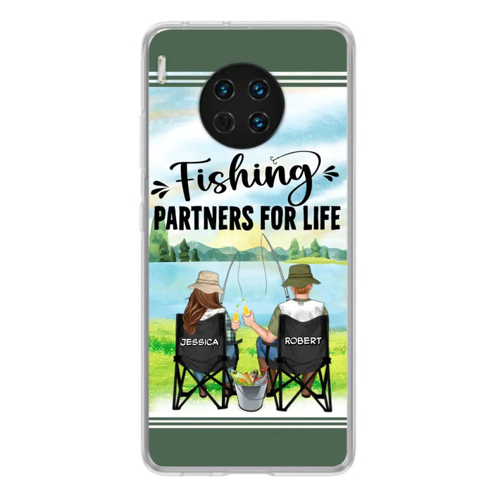 Custom Personalized Fishing Couple Phone Case - Gift Idea for Couple - Fishing Partners For Life - Case For Oppo/Xiaomi/Huawei