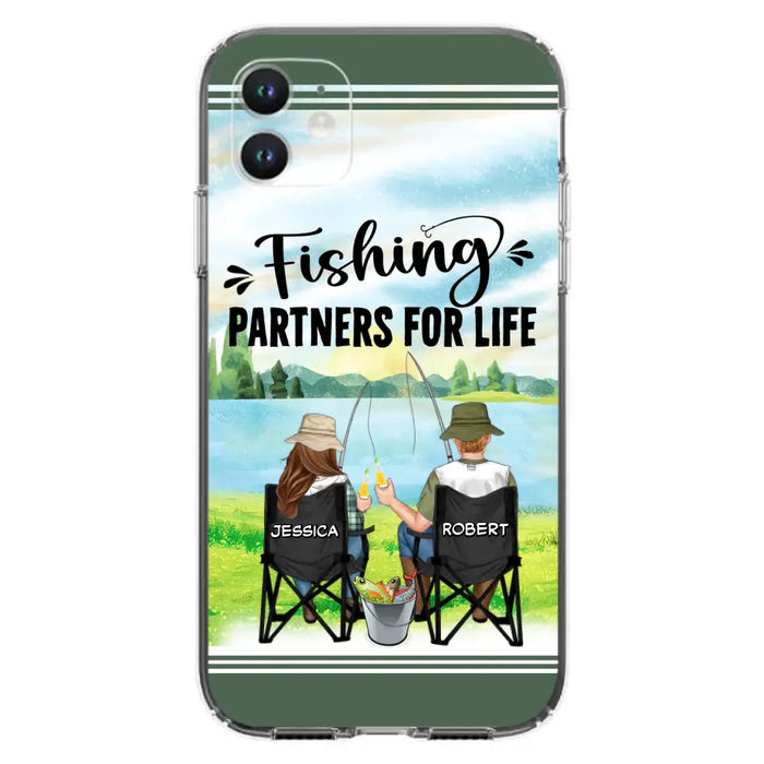 Custom Personalized Fishing Couple Phone Case - Gift Idea for Couple - Fishing Partners For Life - Case For iPhone/Samsung