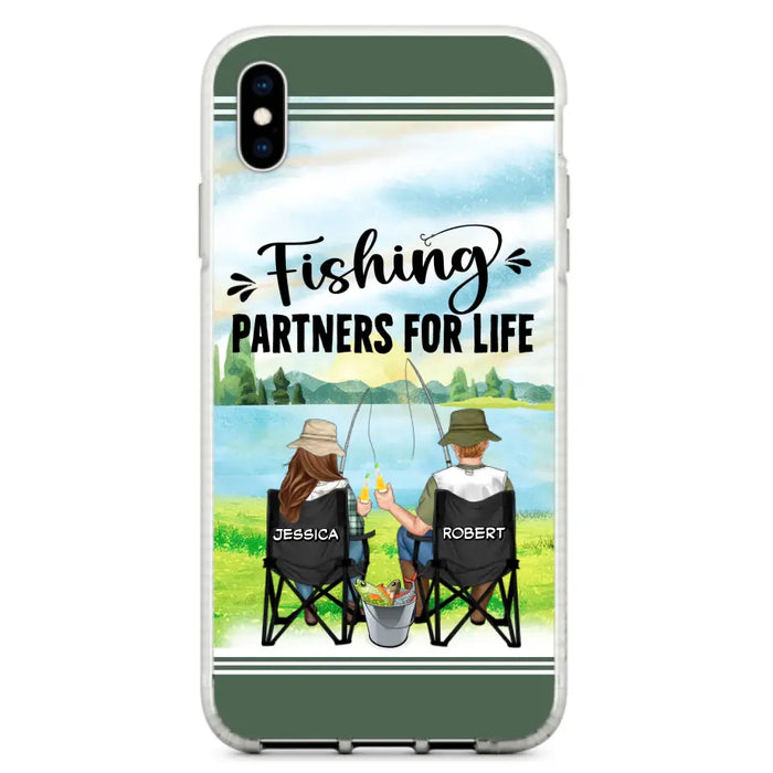 Custom Personalized Fishing Couple Phone Case - Gift Idea for Couple - Fishing Partners For Life - Case For iPhone/Samsung