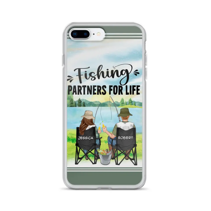 Custom Personalized Fishing Couple Phone Case - Gift Idea for Couple - Fishing Partners For Life - Case For iPhone/Samsung