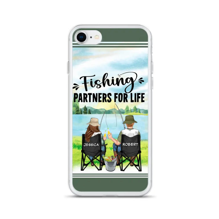 Custom Personalized Fishing Couple Phone Case - Gift Idea for Couple - Fishing Partners For Life - Case For iPhone/Samsung