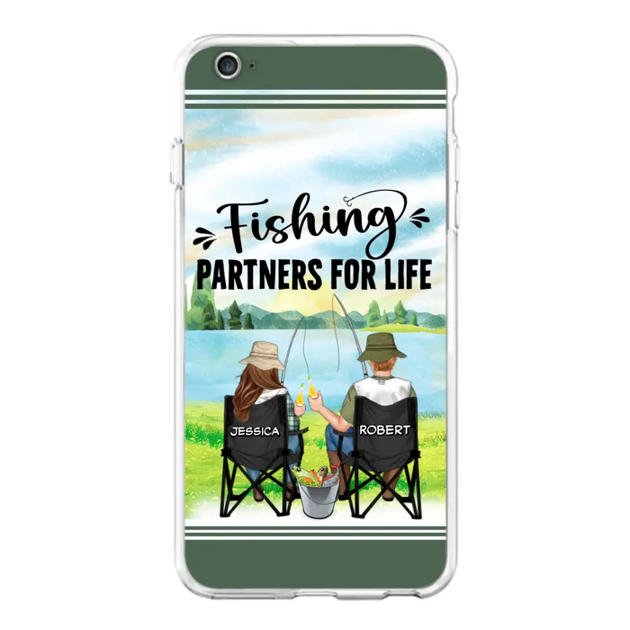 Custom Personalized Fishing Couple Phone Case - Gift Idea for Couple - Fishing Partners For Life - Case For iPhone/Samsung