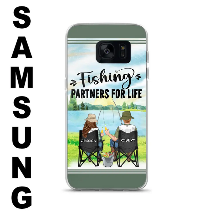 Custom Personalized Fishing Couple Phone Case - Gift Idea for Couple - Fishing Partners For Life - Case For iPhone/Samsung