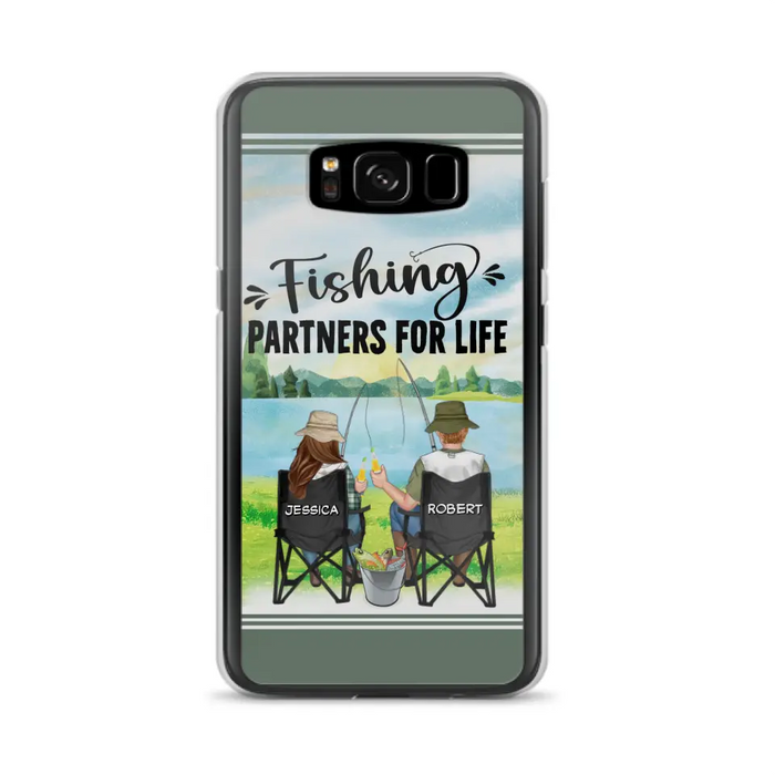 Custom Personalized Fishing Couple Phone Case - Gift Idea for Couple - Fishing Partners For Life - Case For iPhone/Samsung