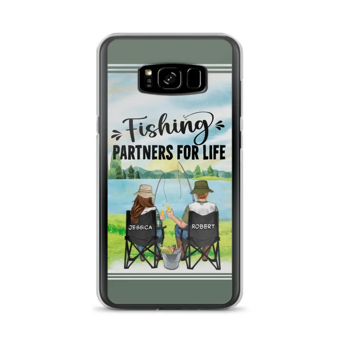 Custom Personalized Fishing Couple Phone Case - Gift Idea for Couple - Fishing Partners For Life - Case For iPhone/Samsung