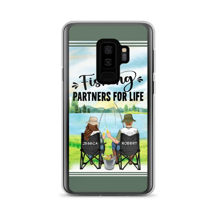 Custom Personalized Fishing Couple Phone Case - Gift Idea for Couple - Fishing Partners For Life - Case For iPhone/Samsung