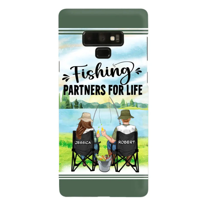 Custom Personalized Fishing Couple Phone Case - Gift Idea for Couple - Fishing Partners For Life - Case For iPhone/Samsung