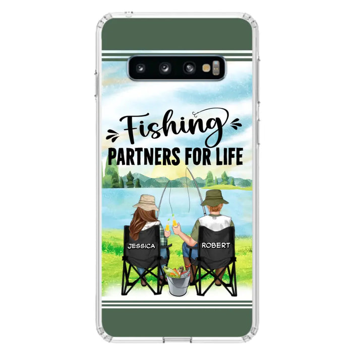 Custom Personalized Fishing Couple Phone Case - Gift Idea for Couple - Fishing Partners For Life - Case For iPhone/Samsung