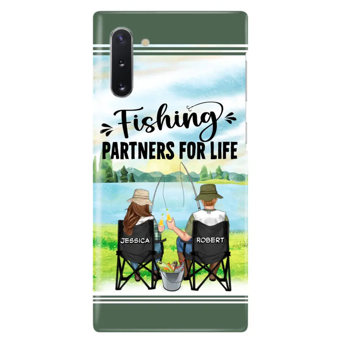 Custom Personalized Fishing Couple Phone Case - Gift Idea for Couple - Fishing Partners For Life - Case For iPhone/Samsung