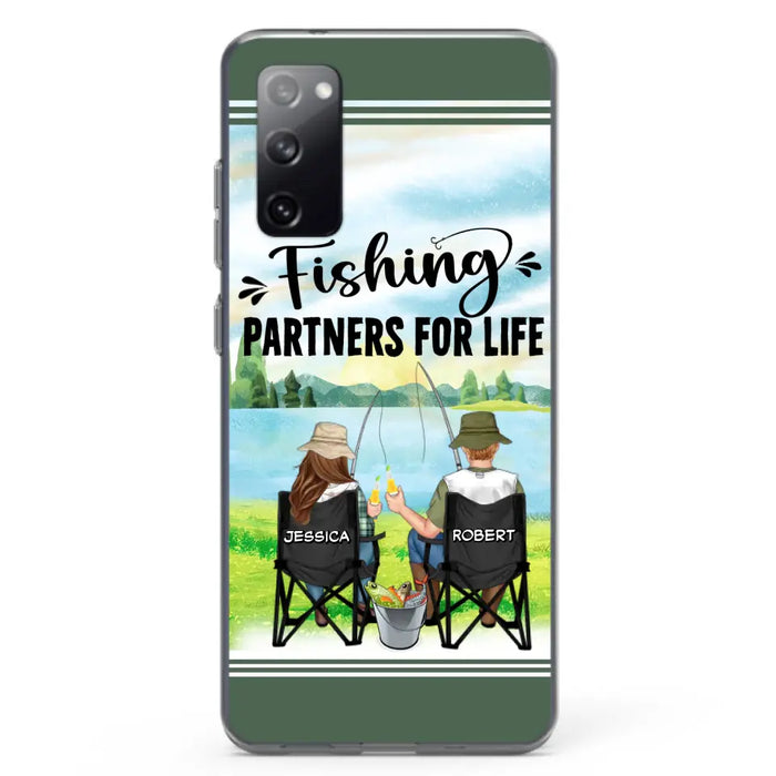 Custom Personalized Fishing Couple Phone Case - Gift Idea for Couple - Fishing Partners For Life - Case For iPhone/Samsung