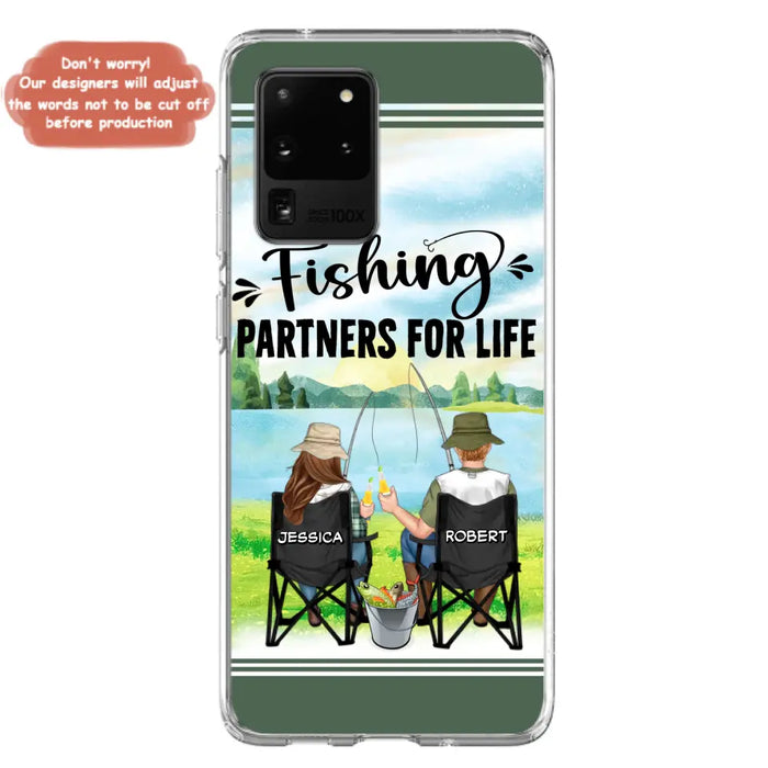 Custom Personalized Fishing Couple Phone Case - Gift Idea for Couple - Fishing Partners For Life - Case For iPhone/Samsung