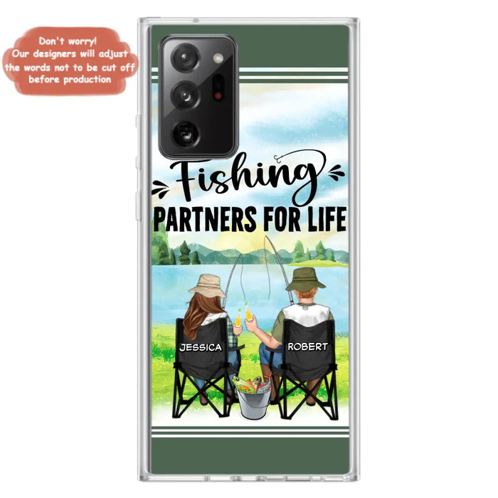 Custom Personalized Fishing Couple Phone Case - Gift Idea for Couple - Fishing Partners For Life - Case For iPhone/Samsung