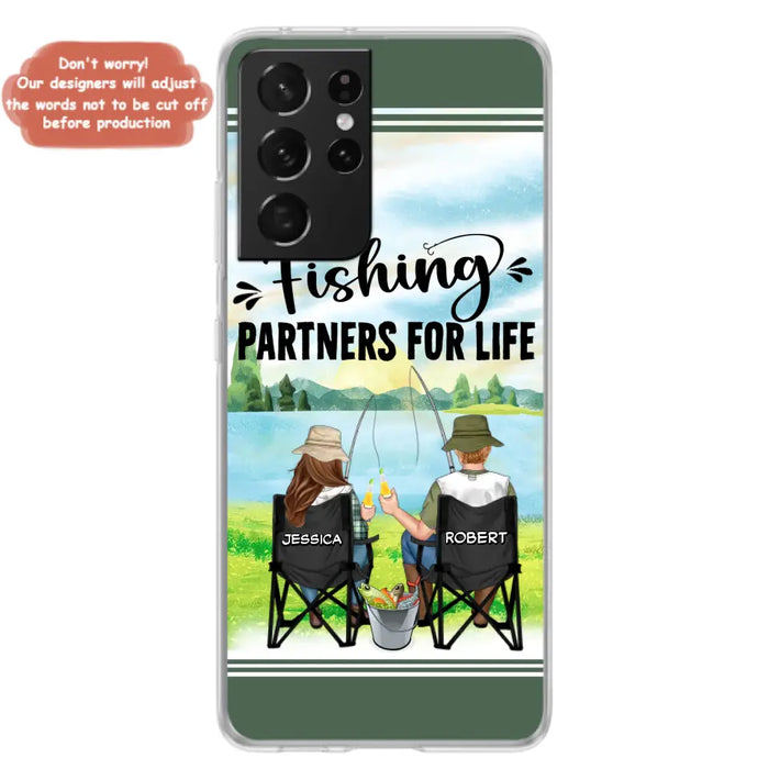 Custom Personalized Fishing Couple Phone Case - Gift Idea for Couple - Fishing Partners For Life - Case For iPhone/Samsung