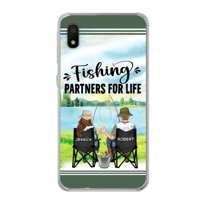 Custom Personalized Fishing Couple Phone Case - Gift Idea for Couple - Fishing Partners For Life - Case For iPhone/Samsung