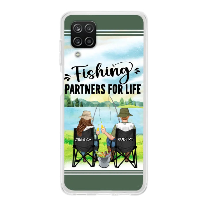 Custom Personalized Fishing Couple Phone Case - Gift Idea for Couple - Fishing Partners For Life - Case For iPhone/Samsung