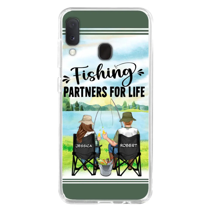 Custom Personalized Fishing Couple Phone Case - Gift Idea for Couple - Fishing Partners For Life - Case For iPhone/Samsung