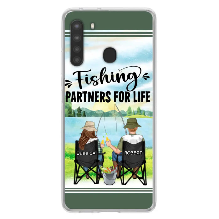 Custom Personalized Fishing Couple Phone Case - Gift Idea for Couple - Fishing Partners For Life - Case For iPhone/Samsung