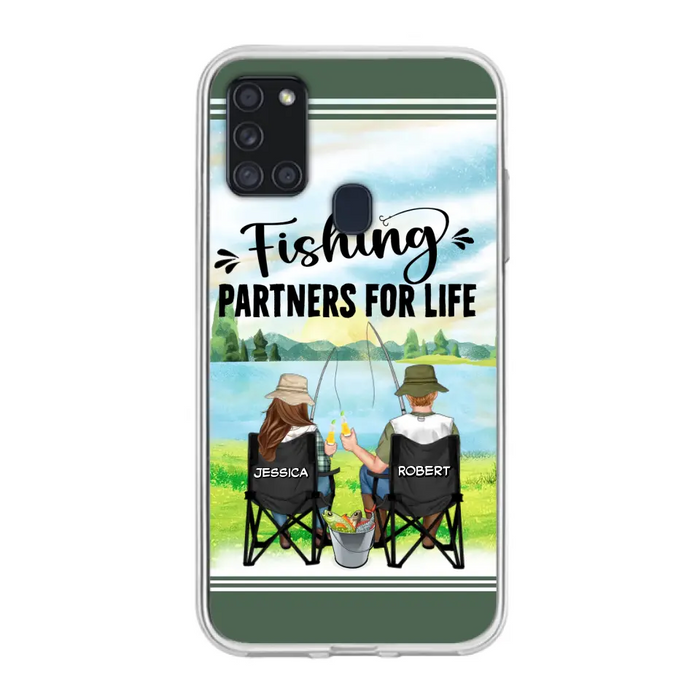 Custom Personalized Fishing Couple Phone Case - Gift Idea for Couple - Fishing Partners For Life - Case For iPhone/Samsung