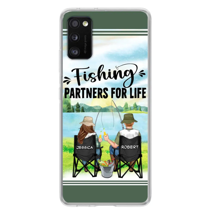 Custom Personalized Fishing Couple Phone Case - Gift Idea for Couple - Fishing Partners For Life - Case For iPhone/Samsung