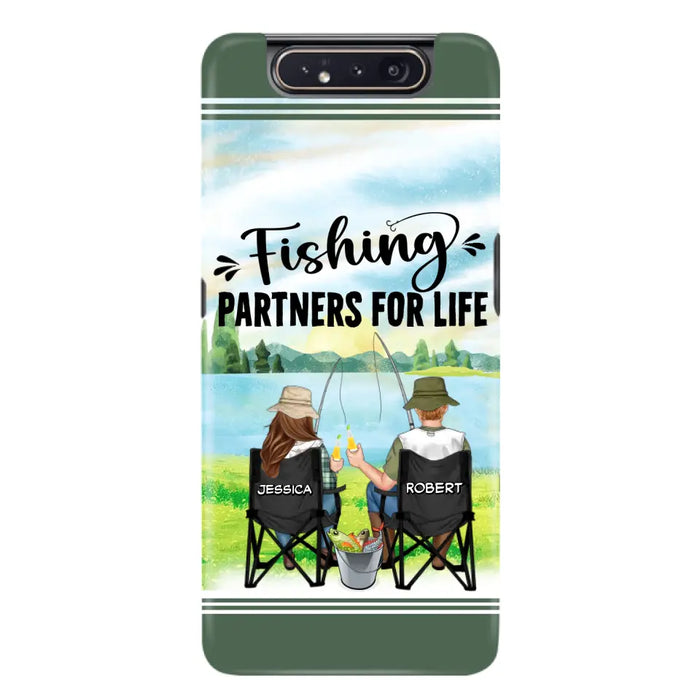 Custom Personalized Fishing Couple Phone Case - Gift Idea for Couple - Fishing Partners For Life - Case For iPhone/Samsung