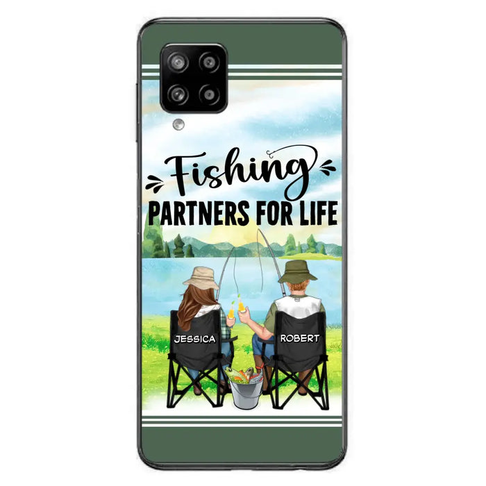 Custom Personalized Fishing Couple Phone Case - Gift Idea for Couple - Fishing Partners For Life - Case For iPhone/Samsung