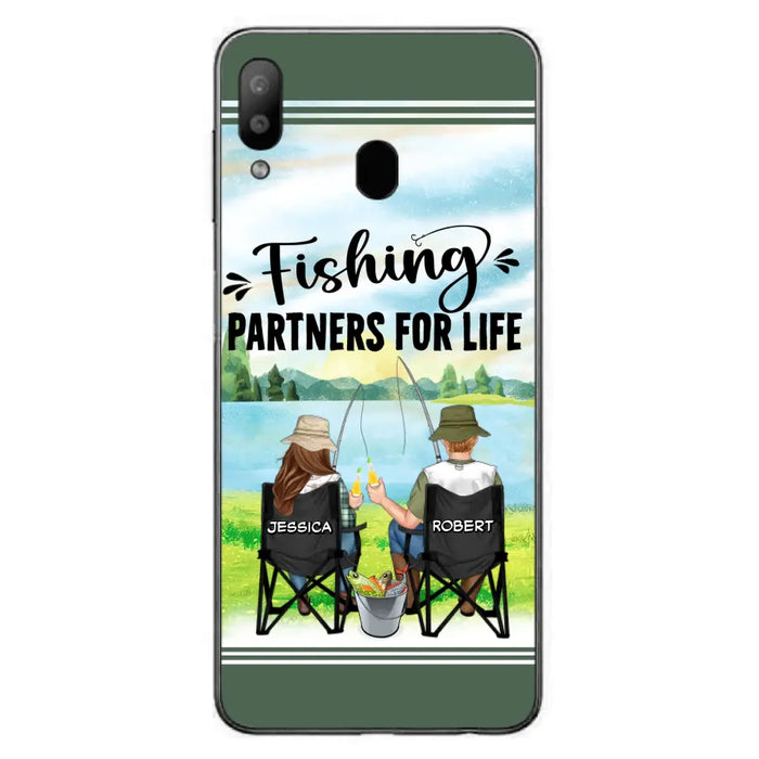 Custom Personalized Fishing Couple Phone Case - Gift Idea for Couple - Fishing Partners For Life - Case For iPhone/Samsung