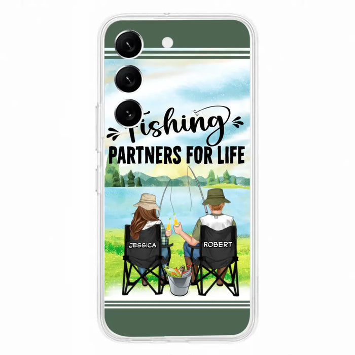 Custom Personalized Fishing Couple Phone Case - Gift Idea for Couple - Fishing Partners For Life - Case For iPhone/Samsung