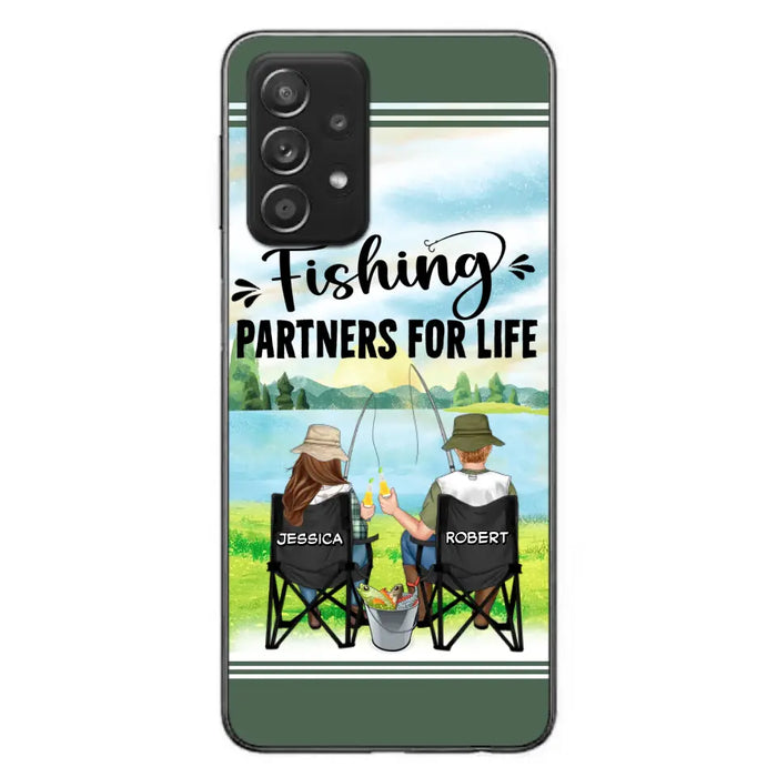 Custom Personalized Fishing Couple Phone Case - Gift Idea for Couple - Fishing Partners For Life - Case For iPhone/Samsung