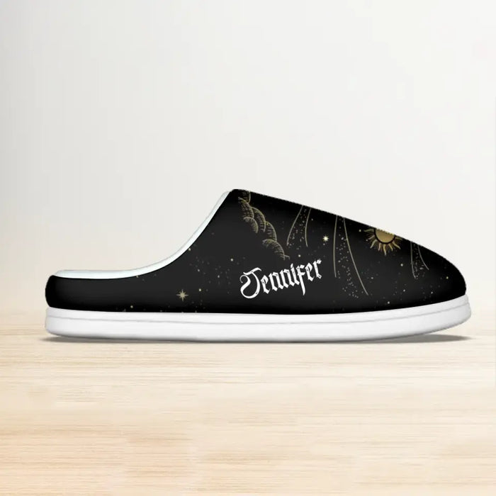 Personalized Plush Slippers - Gift Idea For Friends/Wicca/Pagan - As Above So Below