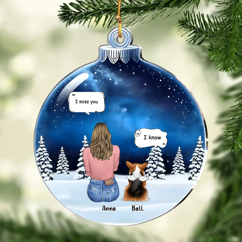 Personalized Memorial Pet Acrylic Ornament - Adult/Couple With Up to 2 Kids And 4 Pets - Memorial/Christmas Gift Idea for Dog/Cat Owners
