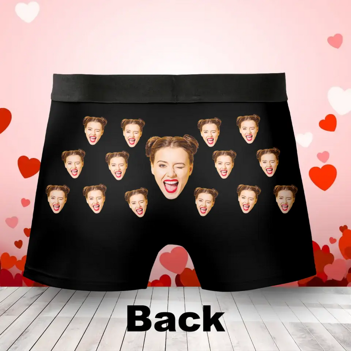 Custom Personalized Men's Boxer Briefs - Upload Photo - Funny/ Valentines Gift Idea For Men, Boyfriend, Husband - Now You Will Always Think Of Me When You Take Off Your Boxer! Love you!