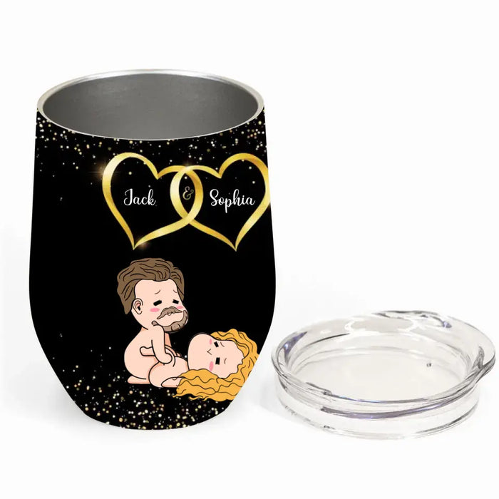 Personalized Couple Wine Tumbler - Gift Idea For Couple/Him/Her/Valentine's Day - Long Distance Sucks But Damn That Ass Is Worth It
