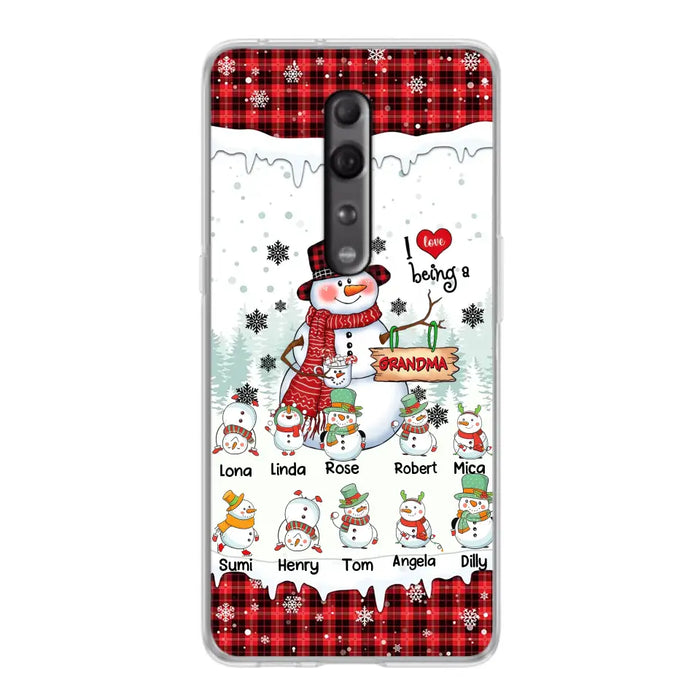 Personalized Snowman Christmas Grandma Phone Case - Christmas Gift Idea For Grandma - Up to 10 Kids - Case For Oppo/Xiaomi/Huawei