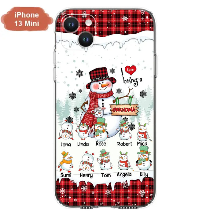 Personalized Snowman Christmas Grandma Phone Case - Christmas Gift Idea For Grandma - Up to 10 Kids - Case For iPhone/Samsung