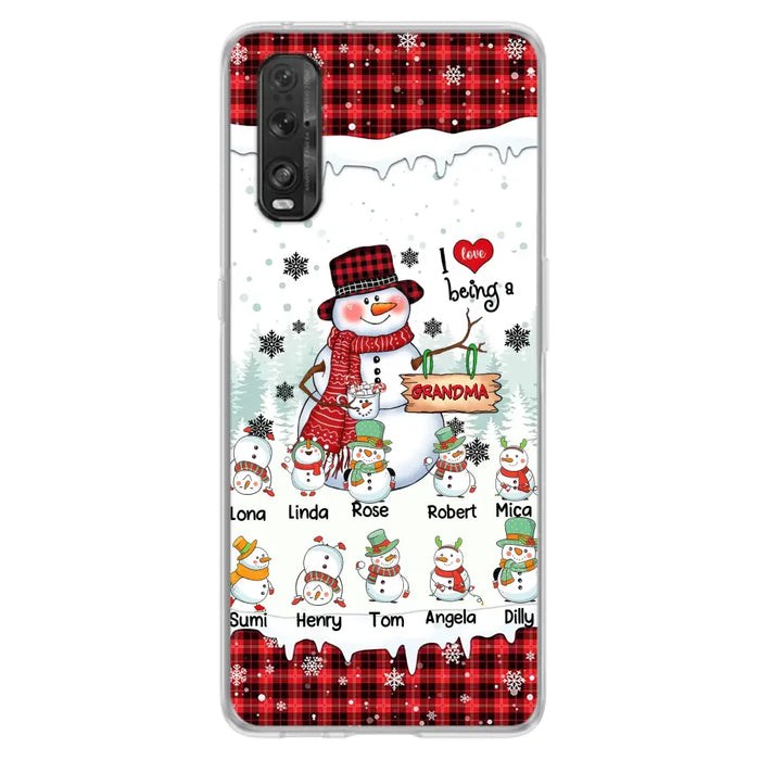 Personalized Snowman Christmas Grandma Phone Case - Christmas Gift Idea For Grandma - Up to 10 Kids - Case For Oppo/Xiaomi/Huawei